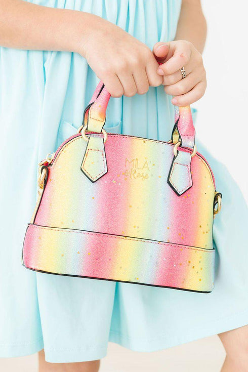 neon-rainbow-glitter-girls-crossbody-purse Mila &  Rose - Sophia's Style-Neon Rainbow Glitter Girl's Crossbody Purse-Default Title--1